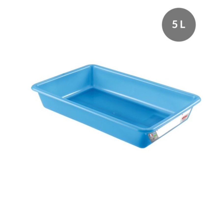 Bac plat haccp rectangulaire - bleu plastique - 5l gilac - pc437204