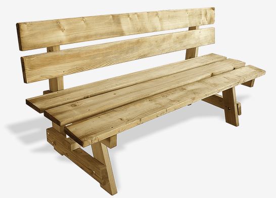Banc public Nordico UM350 - bois de pin traité classe IV - résistant aux insectes et vrillettes_0