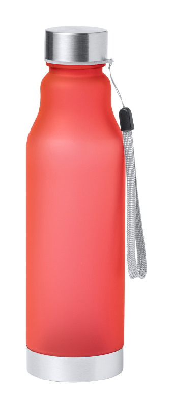 Bouteille en RPET - dragonne, bouchon et base en acier inoxydable - 600 ml - sans BPA_0