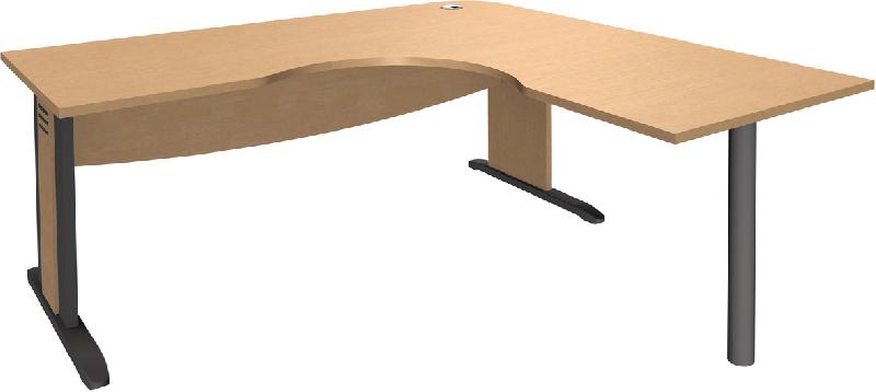 BUREAU SYMÉTRIQUE 90° QUATUOR PIÈTEMENT L MÉTAL - MANUTAN