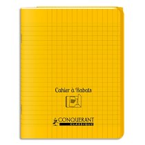 CAHIER 24X32, 96 PAGES, 90G, SEYÈS, COUVERTURE POLYPRO JAUNE AVEC RABAT - LOT DE 10