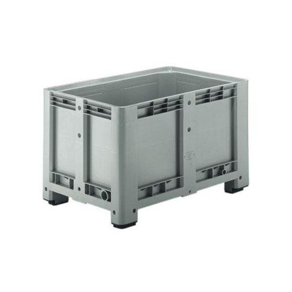 Caisse-palette en plastique 4 pieds - Côtés pleins - Capacité 610L - Gerbable - Rolléco_0