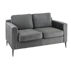 Canapé Arthur - Gris anthracite - 83 x 84 x 140 cm - Velours traité non feu - France Mobilier CHR - 3760326525515_0