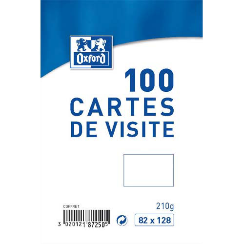 CARTES DE VISITE OXFORD - 210G - 82X128 MM - BOÎTE DE 100