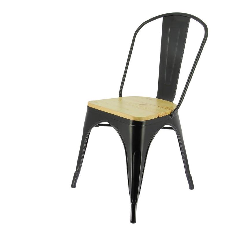 Chaise Austin metal assise pin naturel - par 4_0