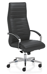 Fauteuil ergonomique City - Mécanisme basculant décentré, piétement aluminium poli, accotoirs chromés_0
