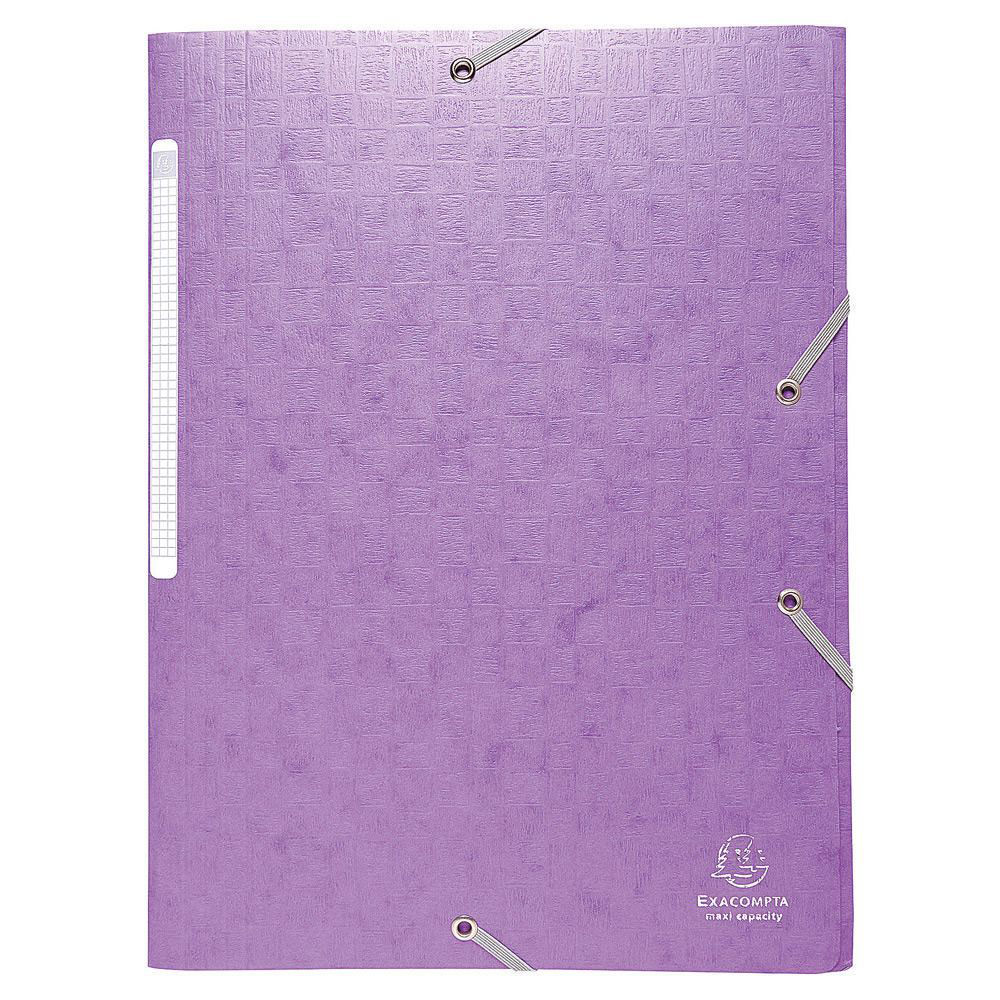 CHEMISE SCOTTEN EXACOMPTA NATURE FUTURE A 3 RABATS A FERMETURE ELASTIQUE A4 TRANCHE DE 35 MM 600 G/M² CARTON COMPRIME VIOLET