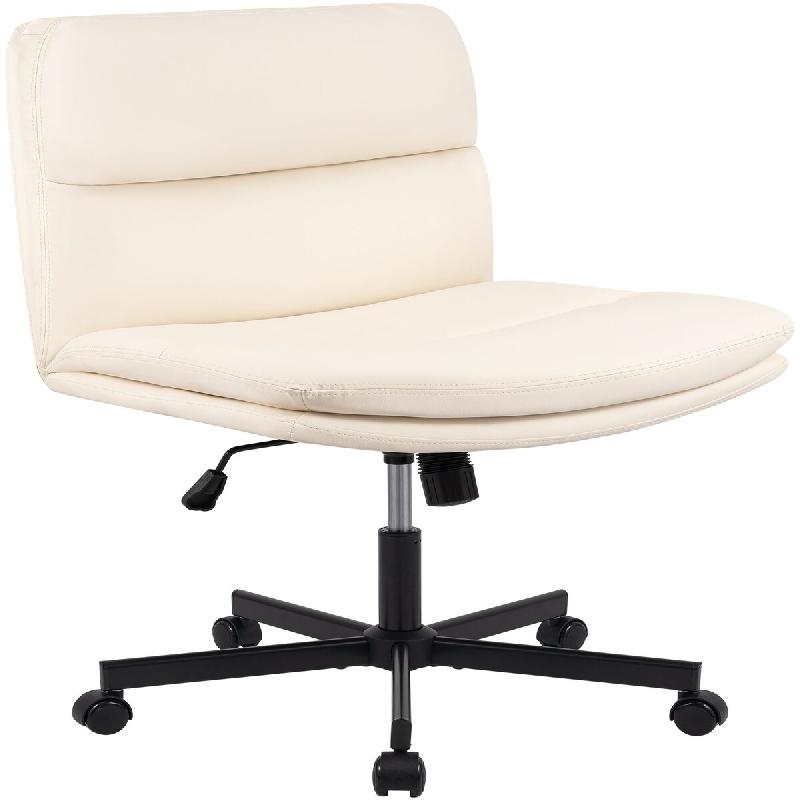 CLP Fauteuil lounge Eldor Similicuir HBT: 83x62x72 cm Crème - beige polyester 327638_0