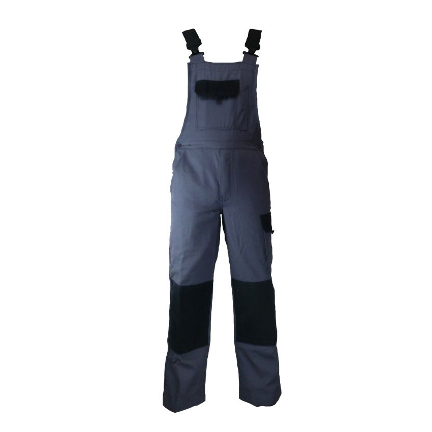 Cotte à bretelles TYPHON - poches genouillères Cordura (Gris/Noir) - PCS12-T0 - PBV - Entrejambe 82cm - Normée EN 14404_0