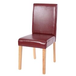 Décoshop26 - Chaise de salle à manger cuisine en synthétique rouge pieds en bois clair design moderne 04_0002339 - 3000270032692_0