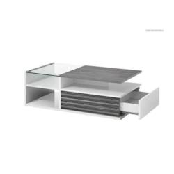 Deladeco Table basse moderne blanc laqué brillant Vertigo - 3665367386135_0