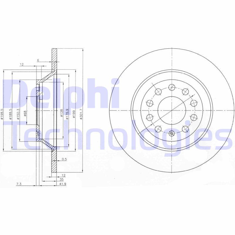 DISQUE DE FREIN DELPHI BG3956C_0