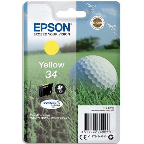 Epson cartouche jet d'encre Durabrite Ultra Yellow 'Balle de Golf' 34 (T3464) - C13T34644010 - Compatible WorkForce Pro WF-3700/3720/3725_0