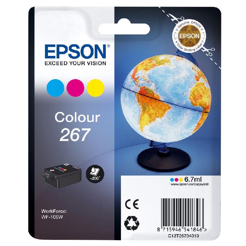 EPSON 267 - 7 ML - JAUNE, CYAN, MAGENTA - ORIGINALE - CARTOUCHE D'ENCRE - POUR WORKFORCE WF-100W