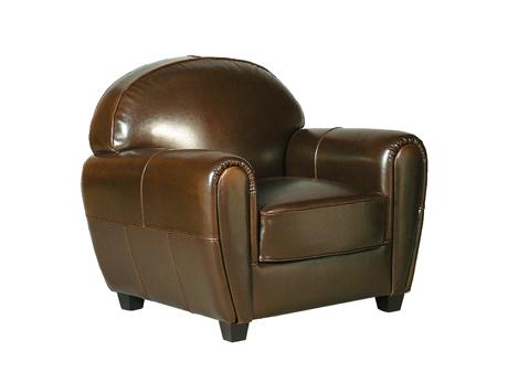 FAUTEUIL CLUB CUIR BRUN FONCé