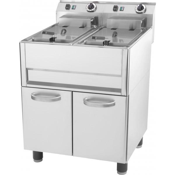 Friteuse électrique sur pied 2 x 13 litres - Acier inoxydable AISI 304 - 2 x 9900 W - Technologie zone froide_0