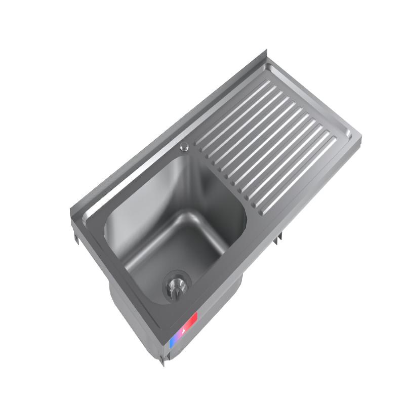 Gasfrit – Évier avec cuve sans châssis en acier inoxydable, 1000 × 500 mm - gris inox frega1000_0