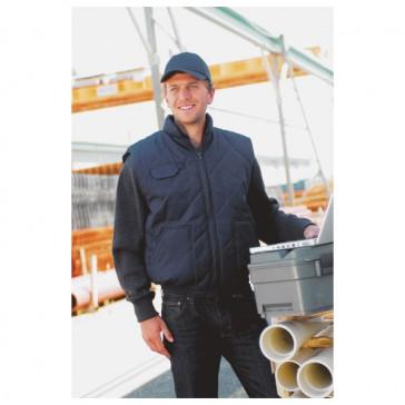 Gilet matelassé bleu marine TXXXL Opsial - col polyester coton avec poches plaquées_0