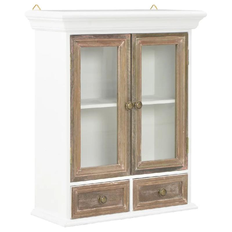 Helloshop26 - Armoire murale polyvalente vintage cuisine salon salle de bain 49 x 22 x 59 cm en bois d'ingénierie blanc 02_0046391 - blanc Bois massi_0