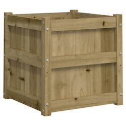 Helloshop26 - Jardinière bac lit surélevé plantes fleurs terrasse jardin 50 x 50 x 50 cm bois de pin imprégné marron 02_0037664 - 3000213920772_0