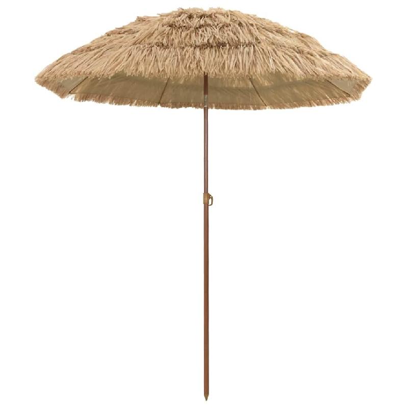 Helloshop26 - Parasol de jardin rond inclinable léger 160 x 160 x 196 cm en polypropylène naturel 02_0058864 - 3000240821639_0