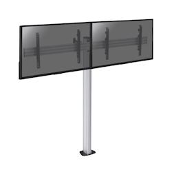 KIMEX Support sur pied pour 2 écrans TV 50'' - 55'' - Hauteur 175cm - A visser - gris 3700685417311_0