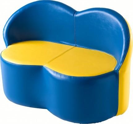 CANAPÉ 2 PLACES POUSSIN BICOLORE ROUGE/JAUNE - MANUTAN COLLECTIVITÉS