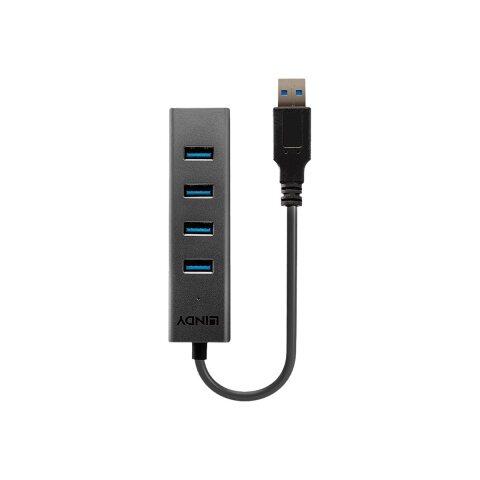 LINDY 43324 HUB & CONCENTRATEUR USB 3.2 GEN 1 (3.1 GEN 1) TYPE-A 5000 MBIT/S NOIR