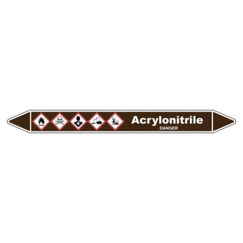LOT DE 3 - MARQUEUR DE TUYAUTERIE - ACRYLONITRILE - NFX 08-105 - VINYLE 355 X 37 MM