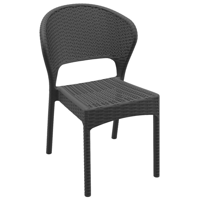 Matelpro - Chaise de bistrot empilable pour terrasse en polypropylène David - Gris foncéEmpilable jusqu'à 6 chaises - 3665367599368_0
