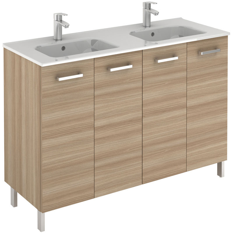 Meuble 4 Portes Ancoflash Color Avec Plan Double Vasque Ceramique