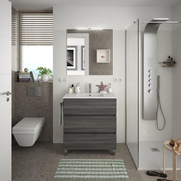 MEUBLE DE SALLE DE BAIN FUSSION LINE 800 3 TIROIRS ALSACE 797 X 868 X 450 MM - SALGAR 23267