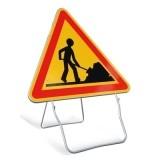 Panneau de type AK - Attention chantier - Signalisation temporaire - Format 700 mm - Classe 1 - Certifié NF_0