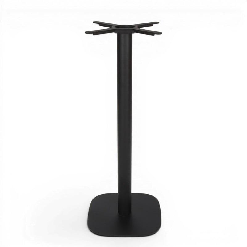 Pied de table haute PASSY - Mange-Debout - 42 x 42 x H 108 cm - Métal - Noir - Base carrée - Coins arrondis - Bistromania - noir métal BIS037_0
