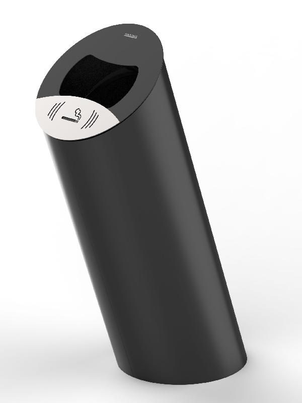 PIZ PREMIUM - Cendrier sur pied à fixer 85L - Gris Manganèse - Référence 56202 - Fabrication française_0