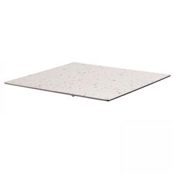 Oviala Business Plateau de table stratifié  60x60 cm terrazzo - Oviala - blanc métal 107236_0