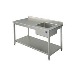 Mastro Plonge Inox avec Bac et Dosseret 1 Etagère - Profondeur 700 mm - Virtus - l200- L- P70- h85- - 0698142700638_0