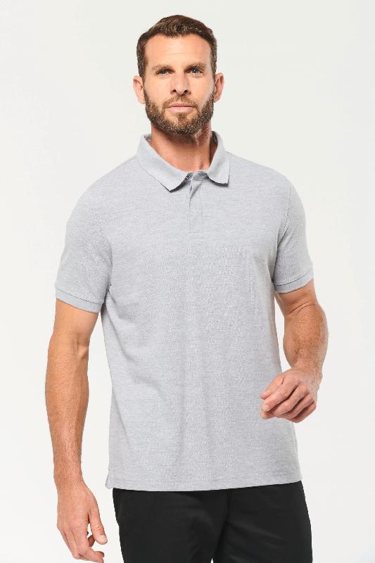 Polo homme manches courtes - col boutons pression - WK225 - maille piquée en coton peigné - tailles XS à 4XL_0