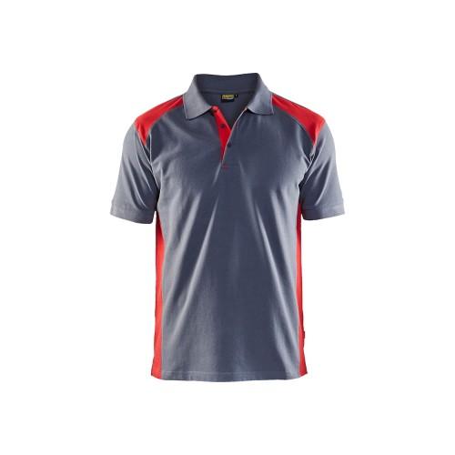 POLO DE TRAVAIL EN COTON PIQUÉ 3324 - ROUGE ET GRIS CLAIR - XL BLAKLADER