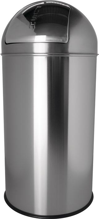 Poubelle publique D.360xH745 mm - 50L en acier inoxydable avec trémie et capot HELIT_0