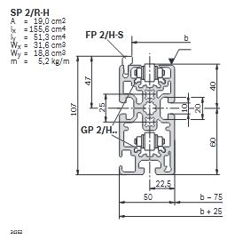 Profilé aluminium SP 2/R-H n°3 842 536 792 - sections de convoyage et chaînes à galets d'accumulation_0