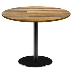Restootab - Table Ø120cm - modèle Rome bois noyer lamellé - marron fonte TB-ROMXL-R120M-NOY.LAM_0