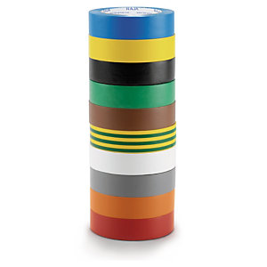 RUBAN ADHÉSIF VINYLE ISOLANT ÉLECTRIQUE ASSORTIES RAJA 15 MM X 10 M