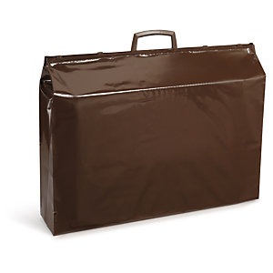 SAC PLASTIQUE BRUN À POIGNÉES RIGIDES 60 X 50 X 12 CM