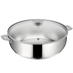 Sauteuse Salvaspazio+ avec son couvercle 26 cm en   -  Argent Rond Inox Lagostina 29.5x29.5 cm - 8002531548268_0