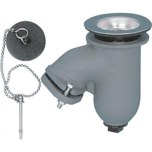 SIPHON D'ÉVIER FONTE PEINTE TYPE GRILLE PLATE RIQUIER