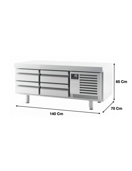 Soubassement réfrigéré positif 4 tiroirs Infrico - MSG1400 - GN1/1 et réfrigérant naturel R290_0