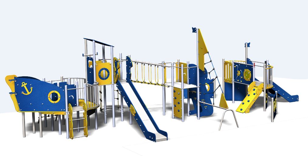 Structure de jeux combinées inox 3 tours - gamme Cargo CA41501I - CREA Équipements - pour enfants de 2 à 12 ans - capacité 50 utilisateurs_0