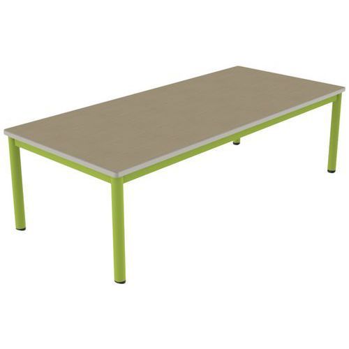TABLE CARÉLIE MOB 180X80 T2 STR POLY. HM. BEIGE/VERT AC - MOBIDECOR