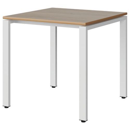TABLE MALIBU 80X80 T6 SOUDÉ STR ALAI CHÊNE 1146/BLC 9016 - MANUTAN EXPERT